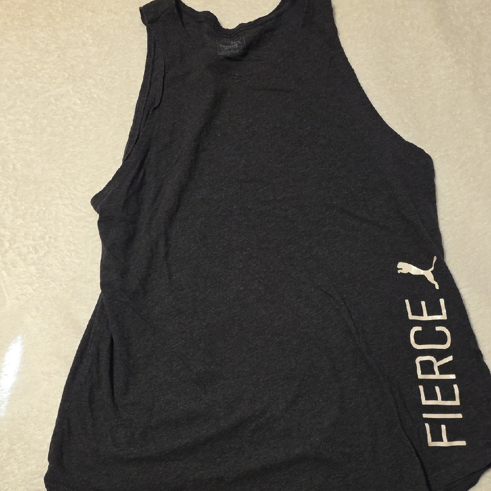 Puma Women's Charcoal Muscle Tee with Fierce Print